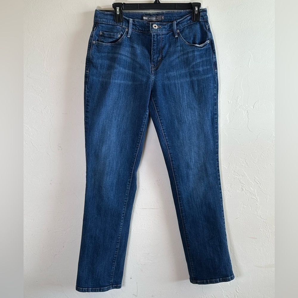 Levi’s 505s Classic Relaxed thru Hips Dark Blue Wash Straight Leg Sz 8